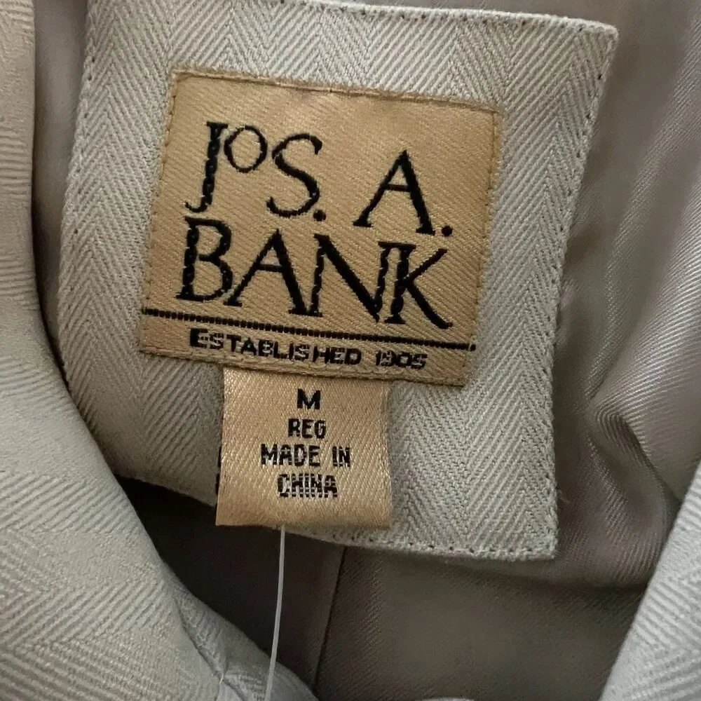 Jos A Bank Men’s Blazer Medium 100% Silk Jacket Sport Coat Khaki